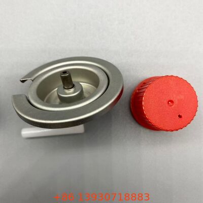 Ein Zentimeter Butangasventil aus Blech mit undichtem Aerosolventil für Außenöfen