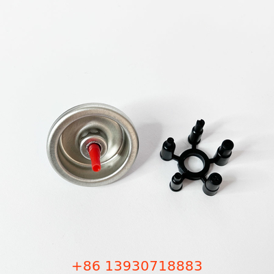 Metall u. Plastikgas-Nachfüllungs-Ventil mit rotem Plastikbutan-Gas-Stamm