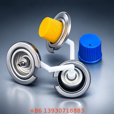 Ein Zentimeter Butangasventil aus Blech mit undichtem Aerosolventil für tragbare Öfen