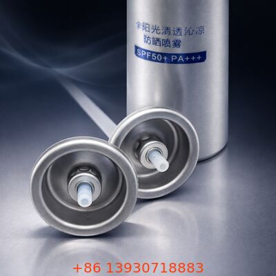 Sunscreen Spray Valve with Consistent Particle Distribution, Clog-Resistant Nozzle, and 360-Degree Operation for Full-Body Protection