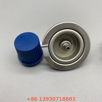 Ein Zentimeter Butangasventil aus Blech mit undichtem Aerosolventil für Außenöfen
